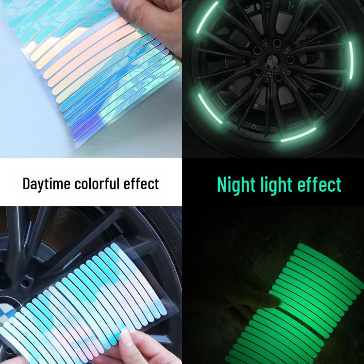 Reflective Tire Strips for Cars & Motorcycles - Decorative Wheel Stickers