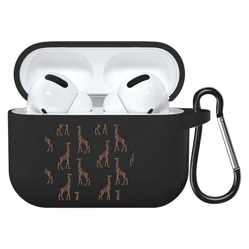קריקטורה חמוד חיות מחמד כלב חתול בעל חיים ינשוף צמח פרחי אפל עבור אפל AirPods 2 3 כיסויי אוזניות חסינות זעזועים שחורות AirPods Pro Funds Cover