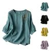 Women's Embroidered Cotton Linen Fashionable Loose Casual Top