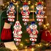 Indoor Outdoor Festive Decor 2026 Patriotic Snowman Christmas Ornament, Acrylic Hanging for Tree, Tree Ornament Holiday Pendant Home Party Accessory