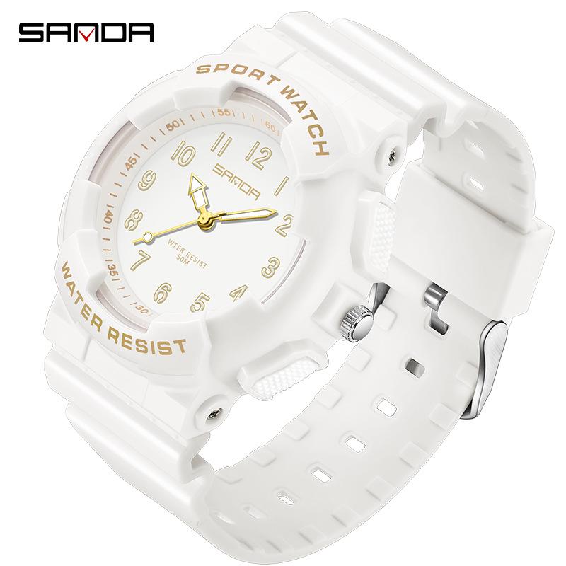 Sanda Cross-border Watches for Men, Women, and Teens - Fresh Style, Sporty Waterproof Electronic Quartz Watches, Fashionable for Students