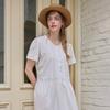 Lunaluz Women Cotton Round Neck Short Sleeve Dress Pajamas