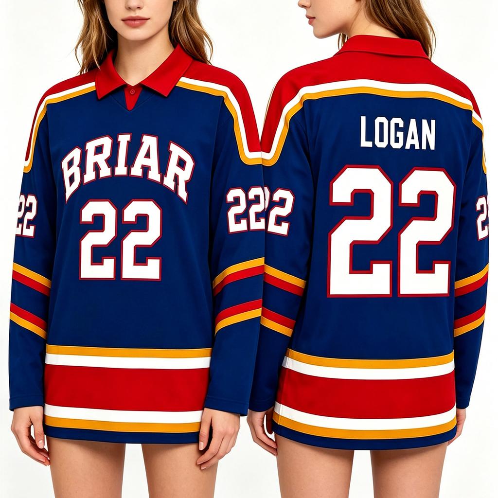 Men's Long Sleeve Hockey Jersey Mesh Fabric Casual Fit Printed Number and Letter Design Lightweight Breathable Sports Shirt