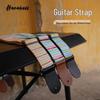 Orange Mint Wave Striped Guitar Strap - Comfortable Summer Decompression