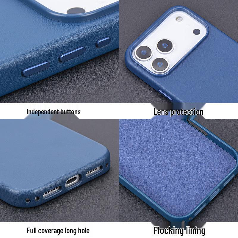 Apple iPhone 17 Pro Magnetic Leather Texture MagSafe Full Coverage Case