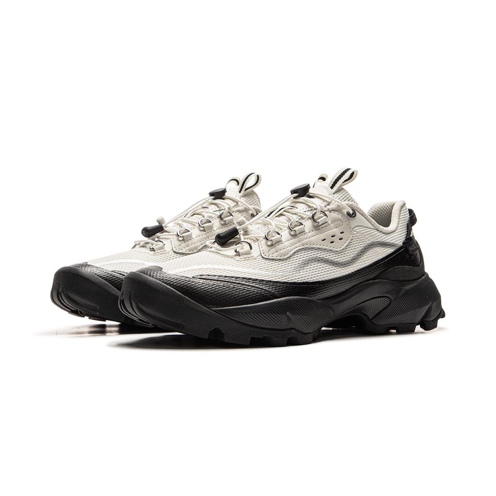Li Ning Mulan Trend Sports Shock Absorption Rebound Wear Resistant Low Top Casual Shoes Women Casual Shoes White Black AZGV066-1