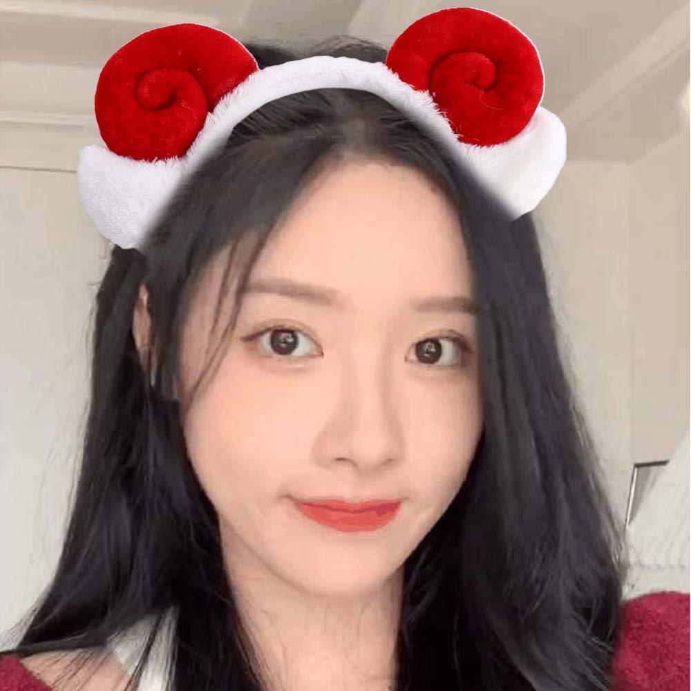 Women Cartoon Wash Face Korean Plush Lamb Headband Hair Hoop Hair Accessories