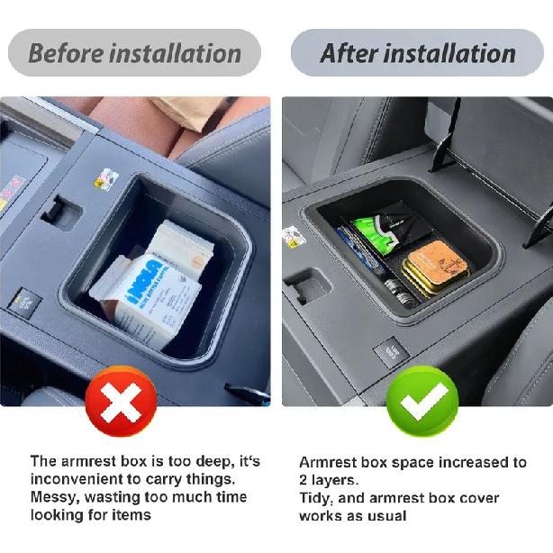 Center Console Organizer Cool Box For Toyota Land Cruiser Prado 250/Lexus GX550 2025 2024 Armrest Box Tray Interior Accessories
