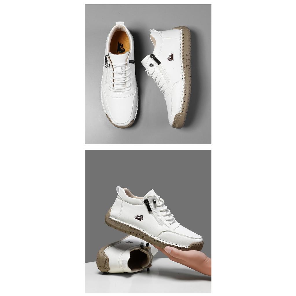 Scarpe da donna cucite a mano da uomo e da donna con suole morbide, suole piatte autunnali e invernali, scarpe singole, scarpe casual, stivaletti