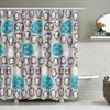 Cute Penguin Shower Curtain Waterproof Farmhouse Bathroom Decor Set Blue Gray Modern Coastal Ocean Animal Pattern Fabric Backdro