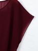 Elegant Wine Red Chiffon Top with Waist Ruching and Short Sleeves