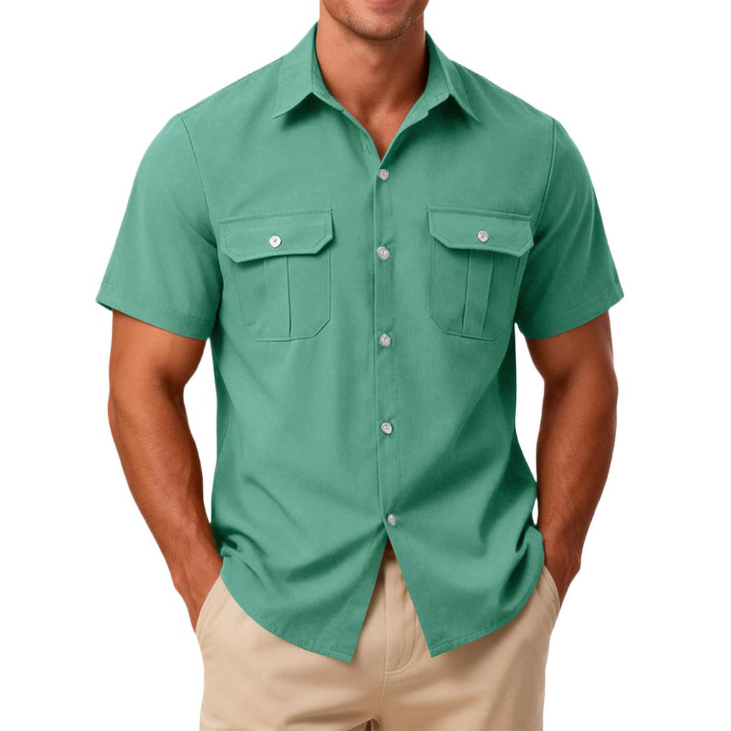 Men's Casual Outdoor Collared Workwear Short-Sleeve Shirt