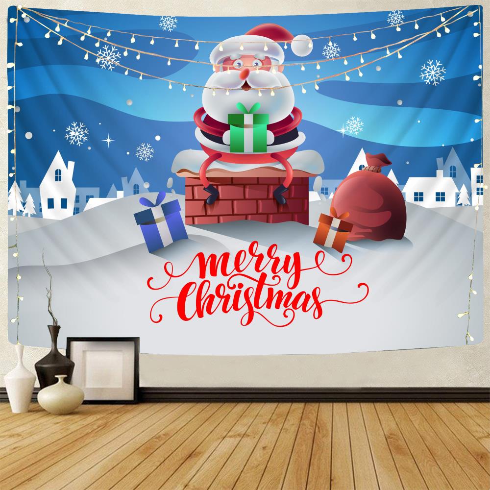 Weihnachts-Tapisserie, Weihnachtsbaum-Tapisserie, Schneemann, Wandbehang, Weihnachtsthema, bedruckter Tapisserie-Hintergrundstoff