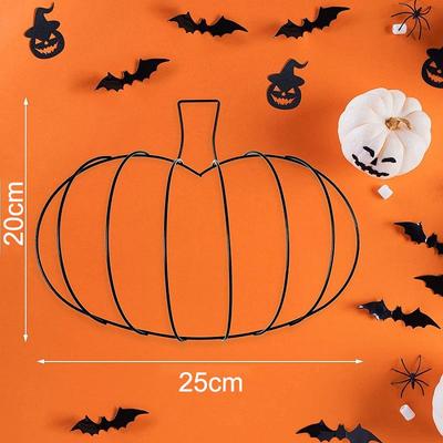 Autumn Harvest Fall Decor DIY Wreath Frame Autumn Decoration Easy To Use Pumpkin Shaped Design Halloween Decoration
