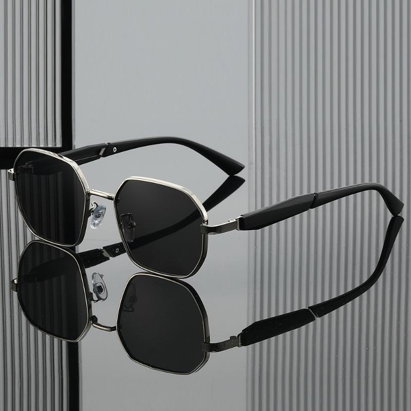 2026 Men Metal Polygonal Irregular Sunglasses, UV400 Classic Driving Shades, Sunscreen Eyewear for Outdoor Selfie
