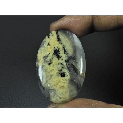 25X39X05MM Natural Tiger Dendritic Agate Oval Shape Cabochon Loose Gemstone G-383