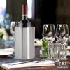 KURASHI Wine Cooler, Tabletop, Stainless Steel, Double-Walled, Champagne Bottle Cooler, Diameter 12cm x Height 19cm