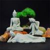Peaceful Buddhist Stone Carving Sculpture Decorative Buddhism Statue For Office Desk Garden Arrangement