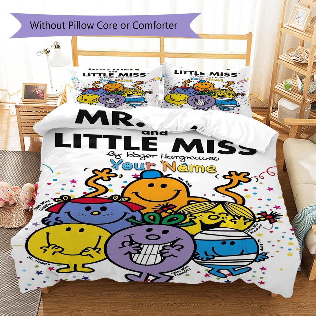 Herr. Herren Little Miss Individueller Namensmuster Bettwäsche, Steppbett Set Bettbezug Kissenbezug Zuhause Geburtstagsgeschenk(1 Bettbezug + 2 Kissenbezüge, ohne Füllung)