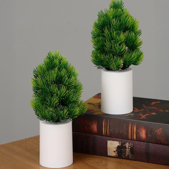 Yousheng Night Light Pine Cypress Tree Simulation Lamp Battery Operated Desk Night Light for Bedroom Home Decoration Energy Saving Green Plant Gifts