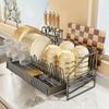 Kitchen  Bowl Draining Ra Multi-Functional Countertop Sle Storage elf Utensils Di Plate Diwaer Organizer