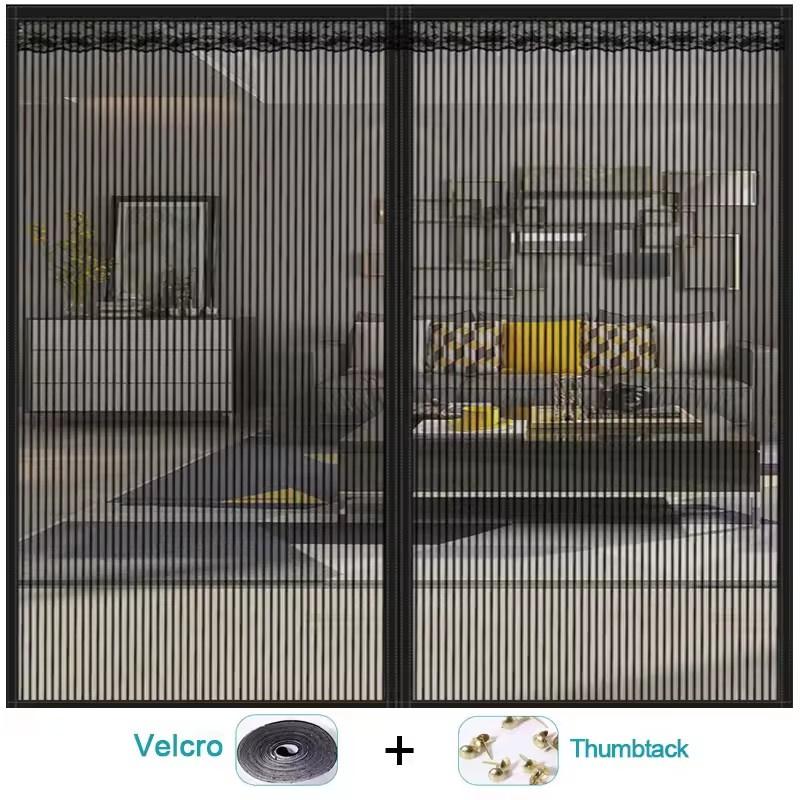 

Black Strong Magnetic Big Door Screen Mosquito Net Door Curtain Customized Size Mosquito Control Invisible Outdoor Pavilion 65*190cm
