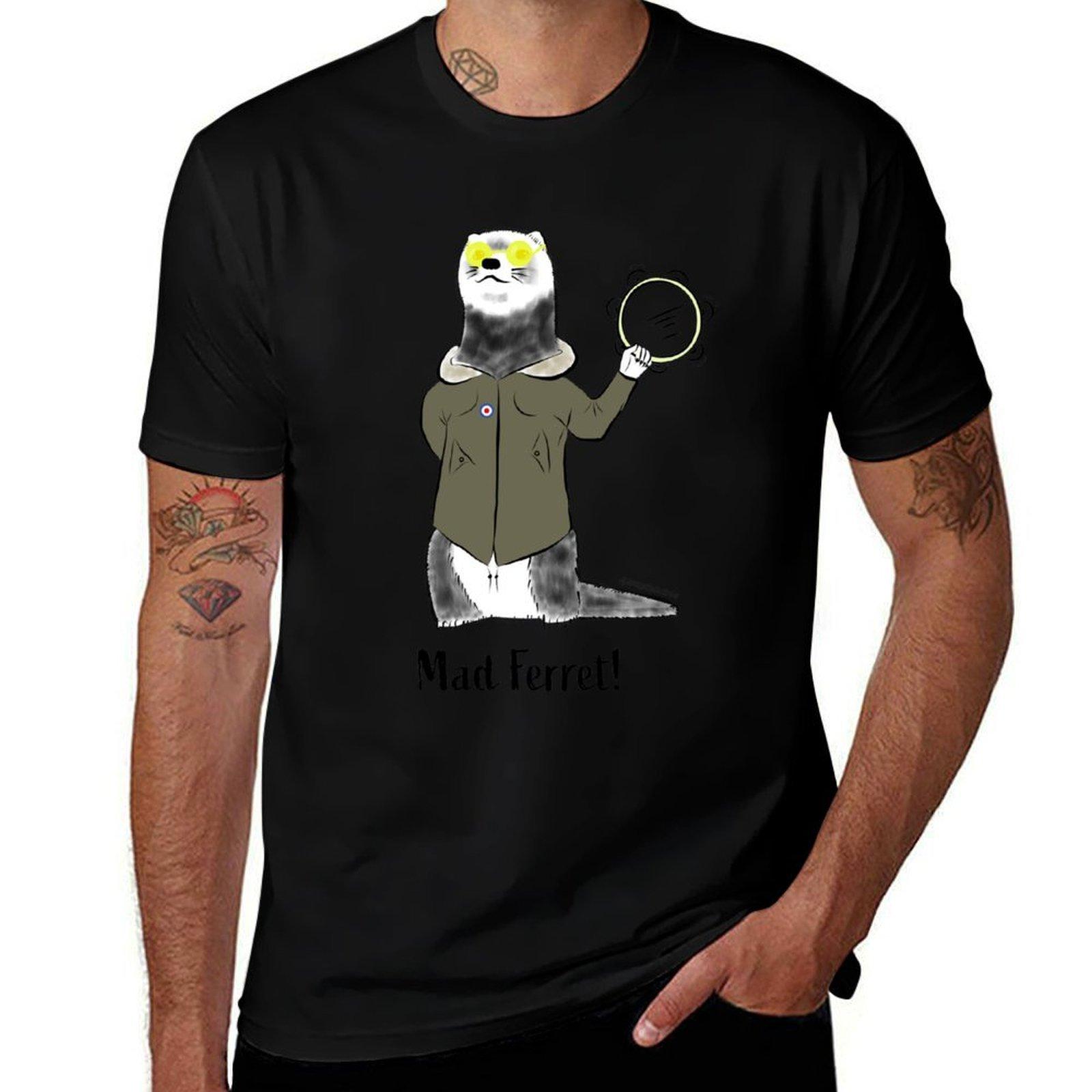 

Novelty Oasis Mad Ferret T-Shirt man t shirt cotton t shirts for man slim fit T-Shirt 4XL