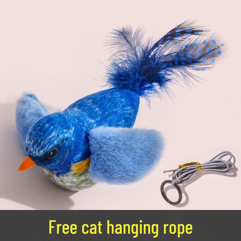 

Pet-Proof Bird Sound Teaser Stick: Bite-Resistant Cat Toy for Self-Play and Boredom Relief