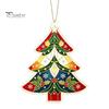 Artistic Window Display Accessory 2D Flat Acrylic Christmas Tree Ornament, Vintage Stained Ornament Glass Style Hanging Pendant, Festive Holiday Decor