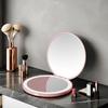 Pocket LED Makeup Mirror Round Portable Folding Small with Light Travel Handheld Cosmetic Compact 2X Magnifying Lighted Mirror