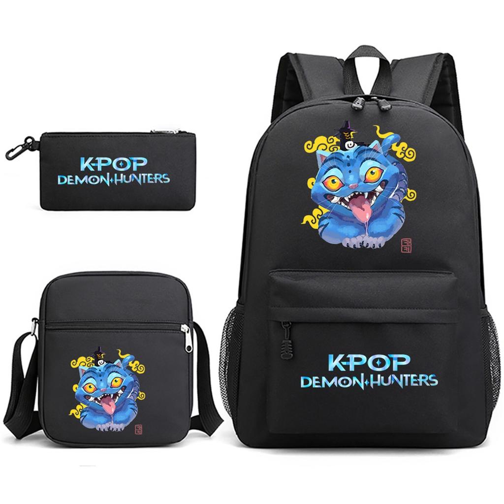 Movie Peripheral Print Backpack, School Bag Student Campus With Plush Ball Backpack