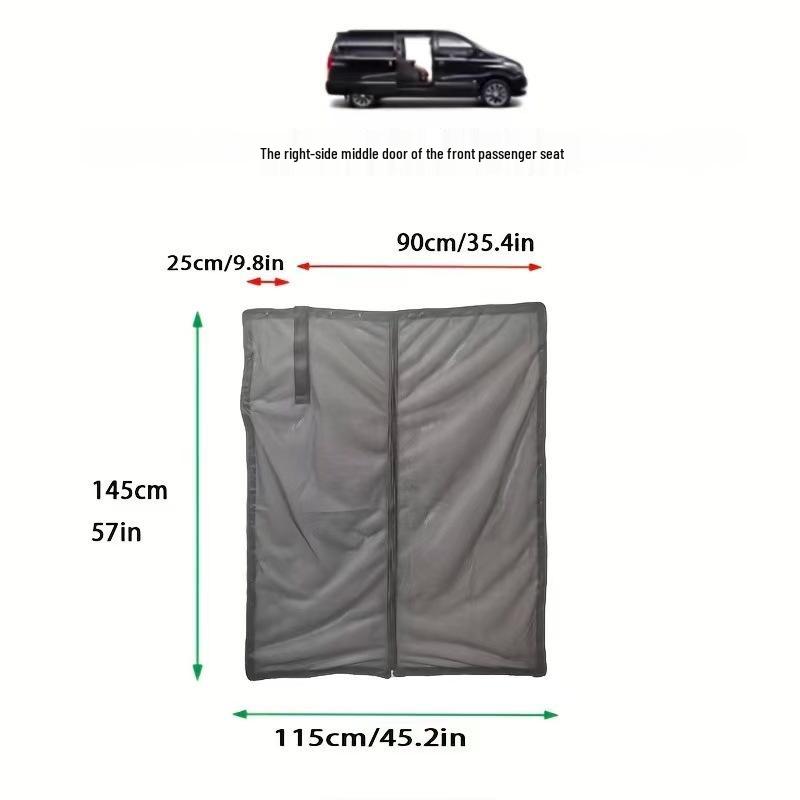 

MVP Magnetic Zipper Car Door and Tailgate Mosquito Net Curtain for RVs. MPV Car Middle Door Curtain