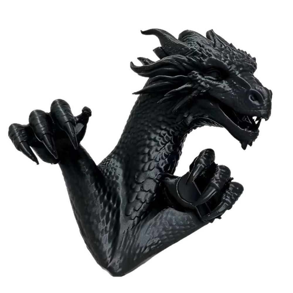 Simulated Scales Dragon Gamer Desk Statue 3D Printed Screen Side Dragon Figurine Study Room