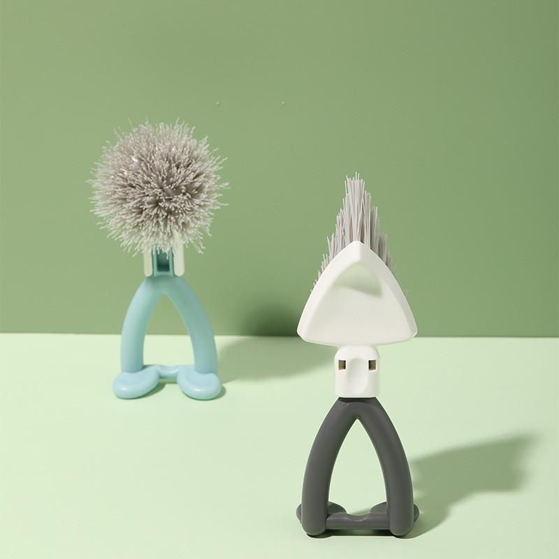 V Shape Dishwashing Brush With Hanging Hook For Kitchen Cleaning And Gaps