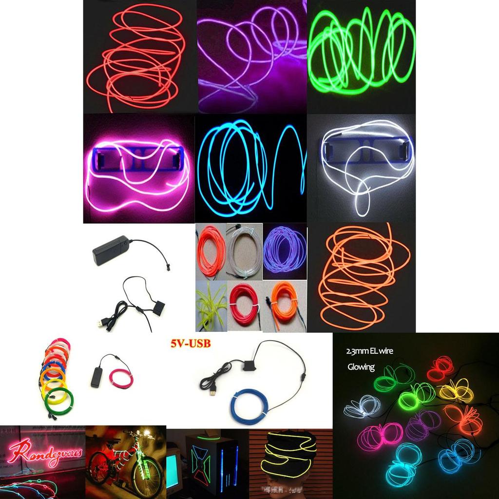 Vibrant Neon Led Light Glow El Wire String Rope For Stunning Party Decorations