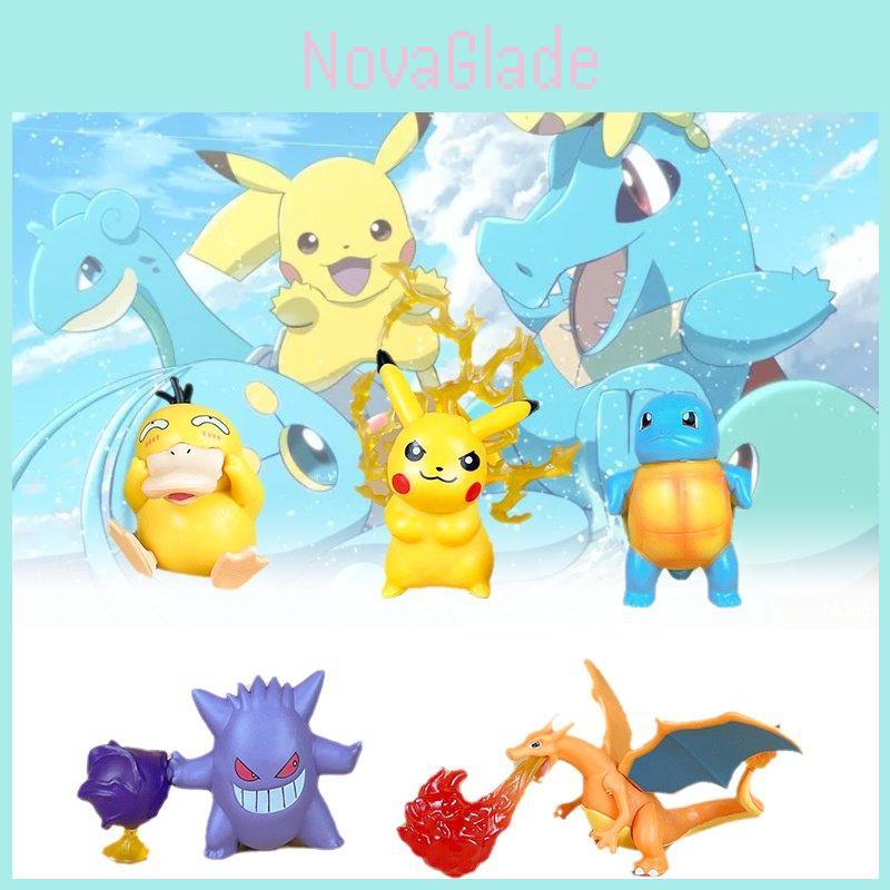 Adorable Pokmon Pikachu Bulbasaur Squirtle Psyduck Pvc Figurine Set 10cm Collectible Toys