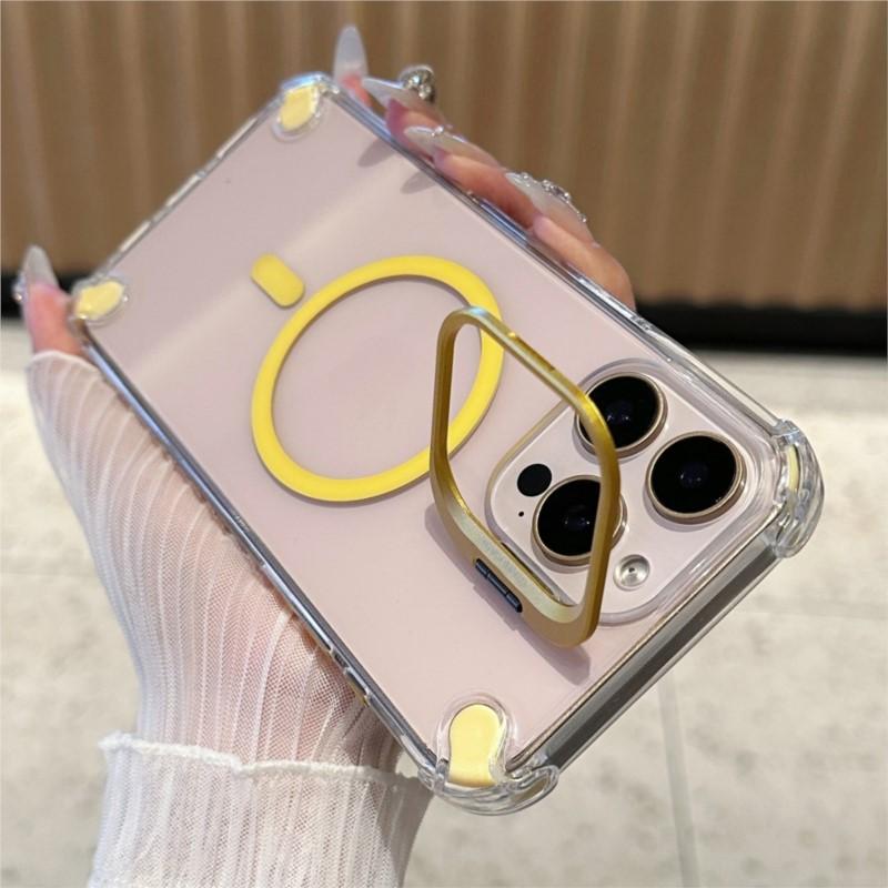 Shockproof Protection Fold Camera Magnetic Case For iPhone 16 15 14 13 12 Pro Max Plus 11 Luxury Lens Glass for Magsafe Cover