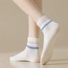 Girls' Combed Cotton Breathable White Sports Socks - Anti-Pilling, Sweat-Absorbent, Four-Season Wear