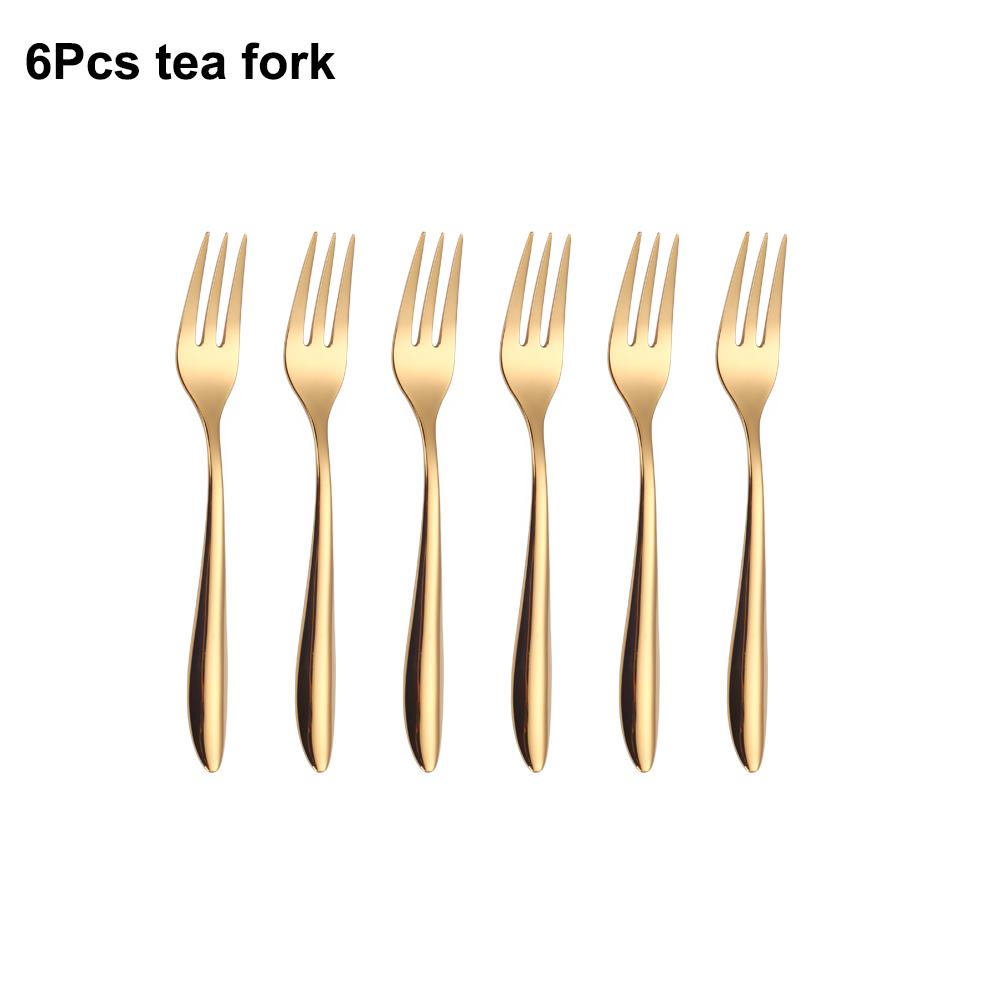 

6/16/20/24 шт. Золотая посуда Набор столовых приборов из нержавеющей стали 304 Западный набор для ужина Зеркальный нож Вилка Ложка Столовые приборы с гладкой ручкой
