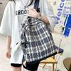 WTEMPO Women's Outdoor Versatile Large Capacity Backpacks Sports Backpacks Lightweight Plaid Printed Zipper Travel Backpacks Preppy Style School Bags
