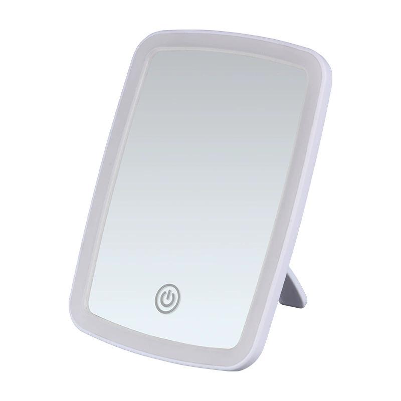 

Espejo de maquillaje LED plegable portátil con luz para escritorio y viaje