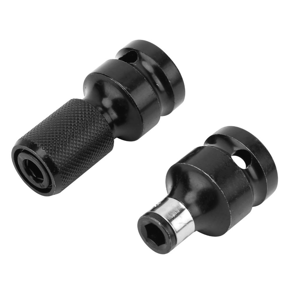2pcs Telescopic Design Impact Wrench Adapter 1/2 to 1/4 Inch Hex Socket Adaptor For Electric Wrench