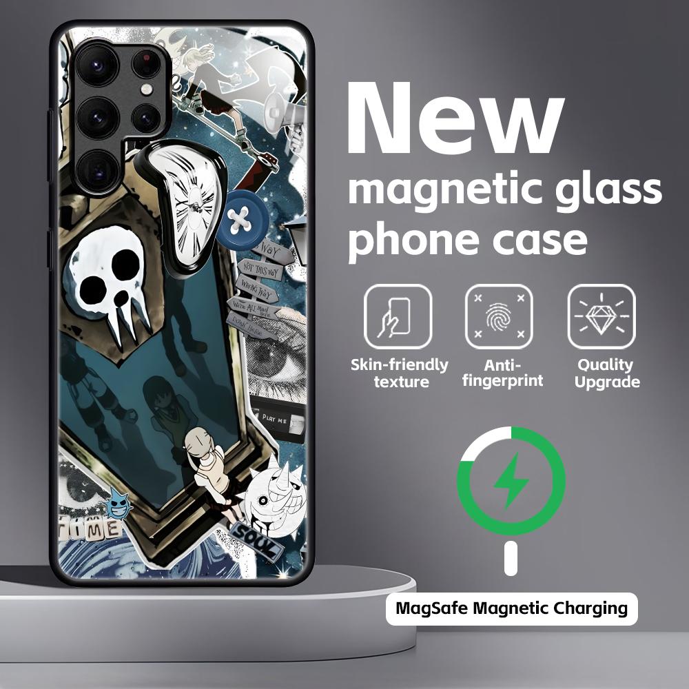 Anime SOUL EATER Handyhülle Für Samsung S25 S24 S23 S22 S21 S20 Plus Ultra Note20 Glas Magnetische Hülle