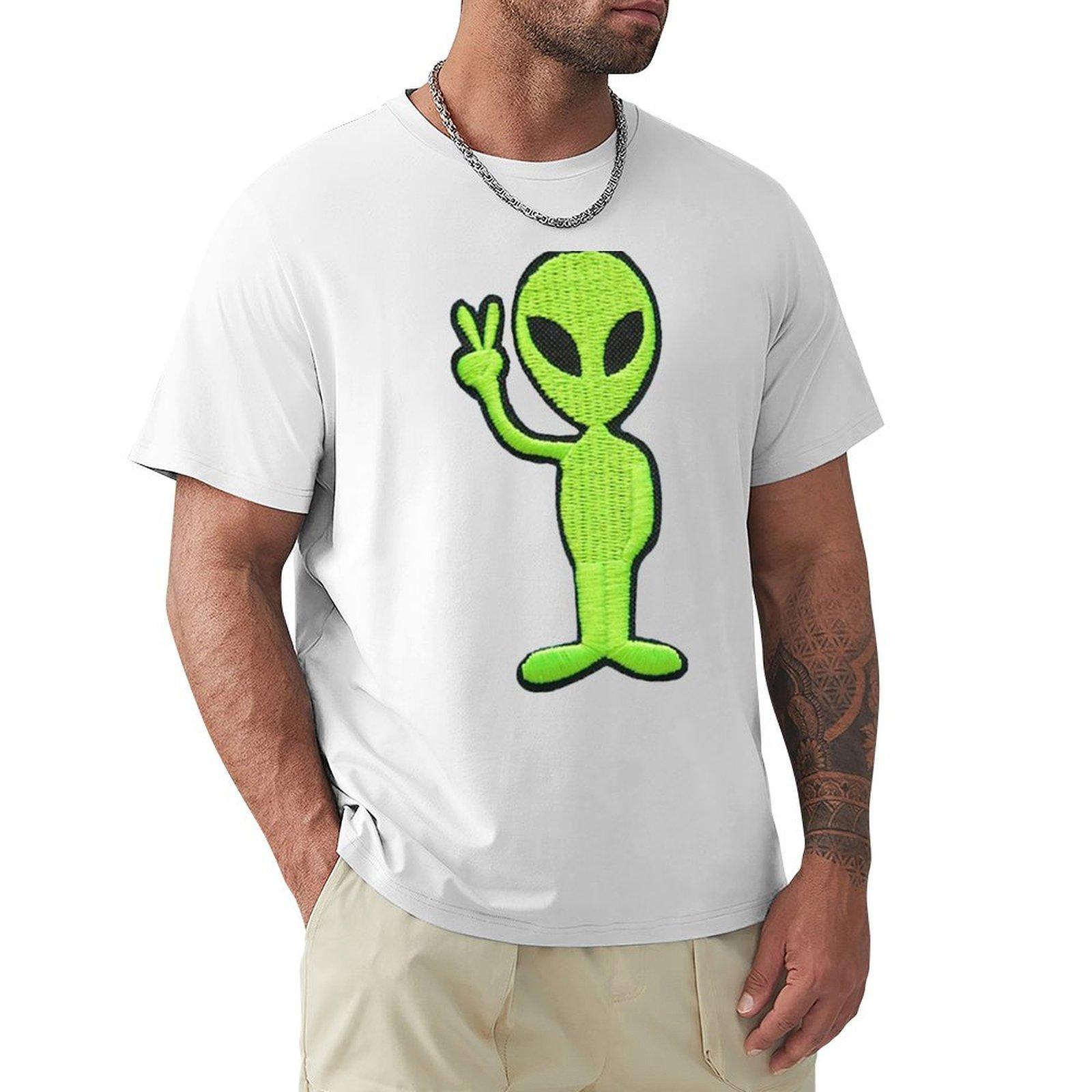 Alien Meme Alien Anime Alien Unisexga Alien Cartoon Tshirt Plus Size Short Sleeve Tshirt S