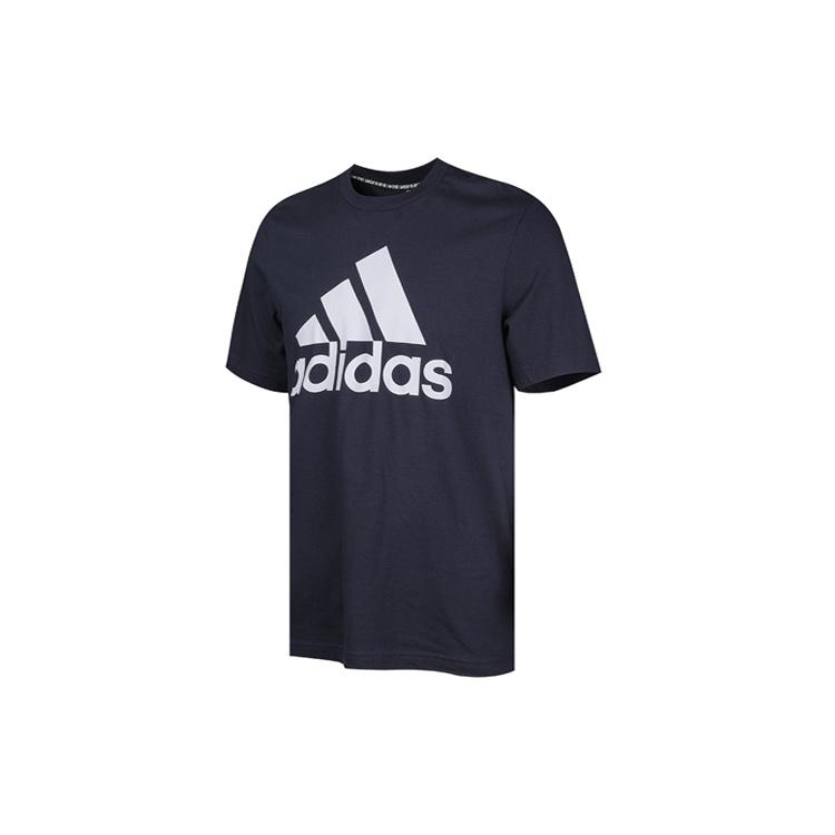 adidas Large logo Round Neck Short Sleeve Navy Blue Men s DT9932 M