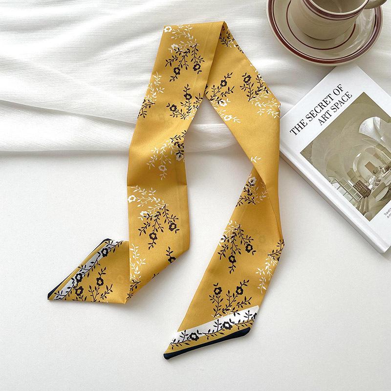 New Luxury Brand Model Small Silk Scarf Women Hair Band Bag Handbag Handle Ribbon Scarf Band Neck Scarves Neckerchief