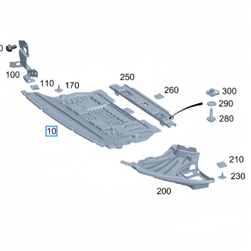 W223 Mercedes-Benz S-Class Front Bumper Guard: S400L/S500 Triangle Plate, S450 Mudguard.