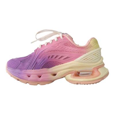 Li Ning Fierce Steed Fashion Simple Non-Slip Lightweight Shock Absorbing Low-Top Casual Shoes Women Casual Shoes Purple Pink Yellow AZGU008-6