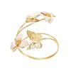 Metall Florales Offenes Manschetten Armband Goldfarbe Blume Manschette Armring Vintage Spiral Armband Schmuck