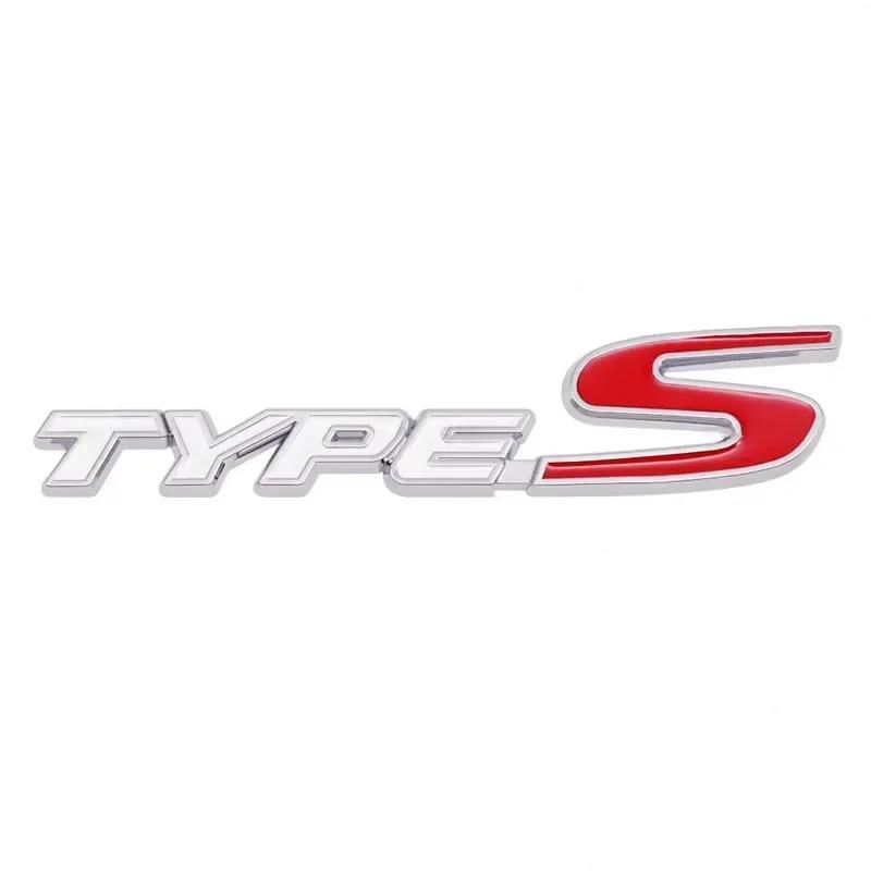 3D Metal Type S Front Grill Car Emblem Rear Trunk Badge Sticker Decal For Honda Civic Types CRV HRV Accord Fit Accessories